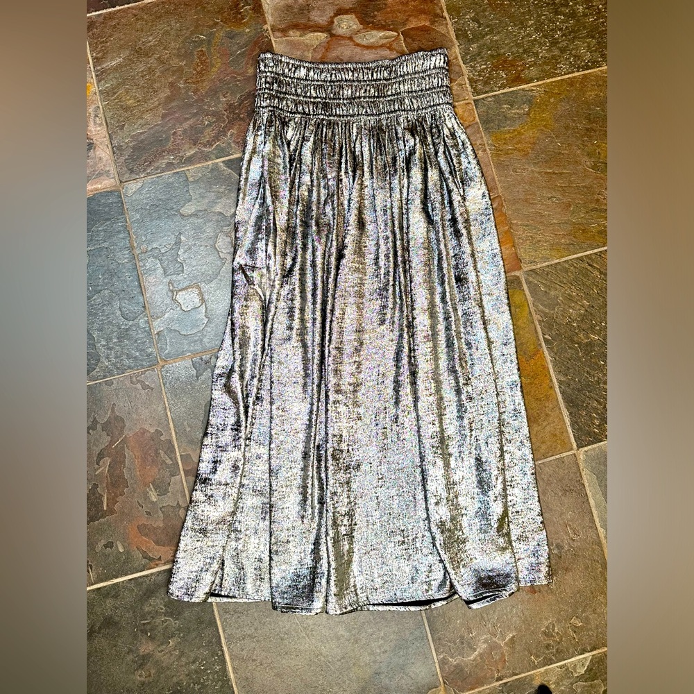 THE GREAT Viola skirt in silver/pewter metallic size 1